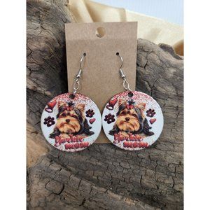 Handcrafted sublimation Earrings, round with solid color back.